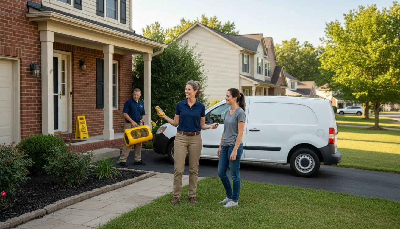 Residential water damage restoration in New Salem, IL